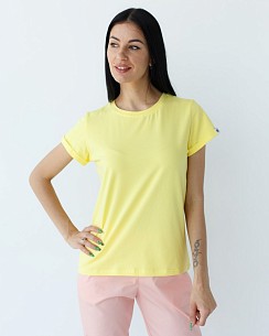 Медицинская футболка женская Модерн желтая